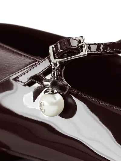 Jimmy Choo Eleri Patent-leather Cross-strap Ballet Flats