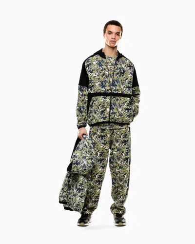 Ea7 Asv Visibility Hooded Sweatshirt In An Organic Cotton Blend In Black