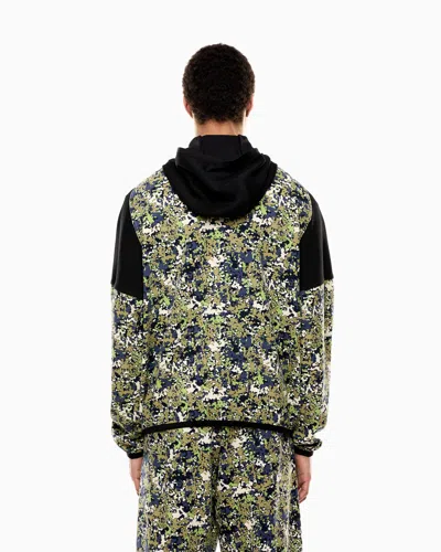 Ea7 Asv Visibility Hooded Sweatshirt In An Organic Cotton Blend In Black