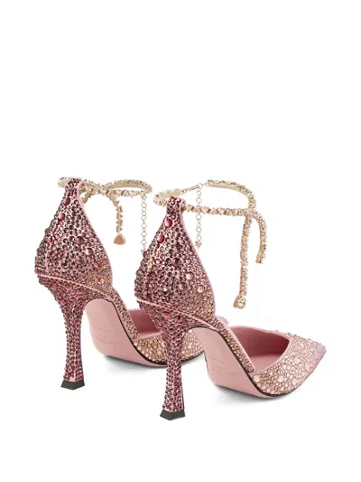 Jimmy Choo Stevie 100 Crystal-embellished Satin Pumps