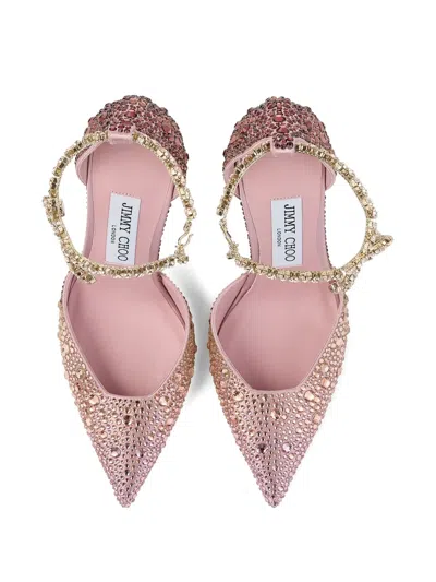 Jimmy Choo Stevie 100 Crystal-embellished Satin Pumps