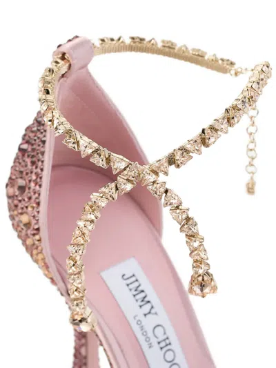 Jimmy Choo Stevie 100 Crystal-embellished Satin Pumps