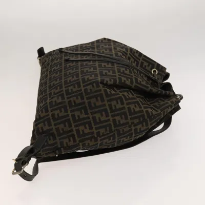 Pre-owned Fendi Zucca Brown Canvas Backpack Bag ()