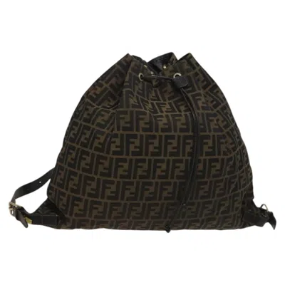 Pre-owned Fendi Zucca Brown Canvas Backpack Bag ()