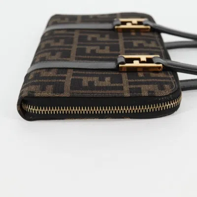 Pre-owned Fendi Zucca Brown Canvas Wallet  ()