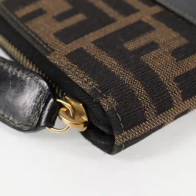 Pre-owned Fendi Zucca Brown Canvas Wallet  ()