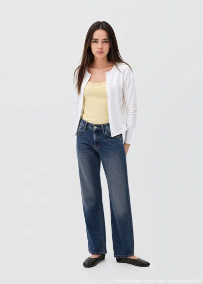 Mango Teen Knitted Button Cardigan Off White
