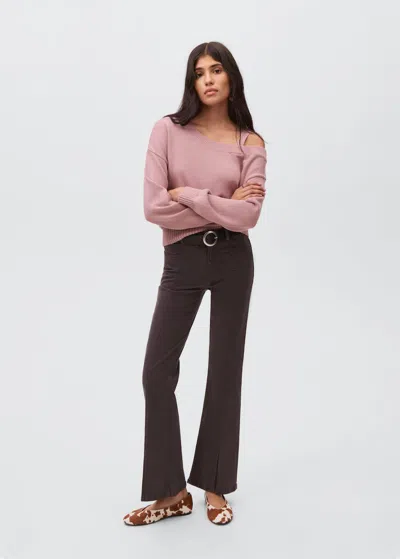 Mango Teen Knitted Sweater With Cut-out Pale Pink