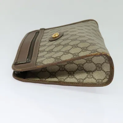 Pre-owned Gucci Gg Canvas Beige Canvas Clutch Bag ()