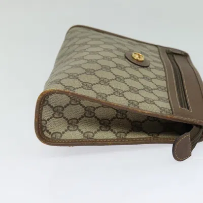 Pre-owned Gucci Gg Canvas Beige Canvas Clutch Bag ()