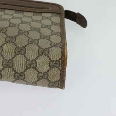 Pre-owned Gucci Gg Canvas Beige Canvas Clutch Bag ()