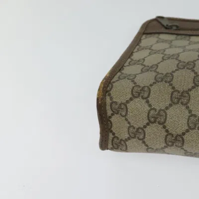 Pre-owned Gucci Gg Canvas Beige Canvas Clutch Bag ()