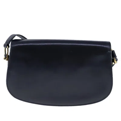 Pre-owned Gucci Horsebit Navy Leather Shoulder Bag ()