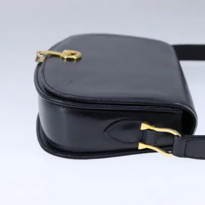 Pre-owned Gucci Horsebit Navy Leather Shoulder Bag ()