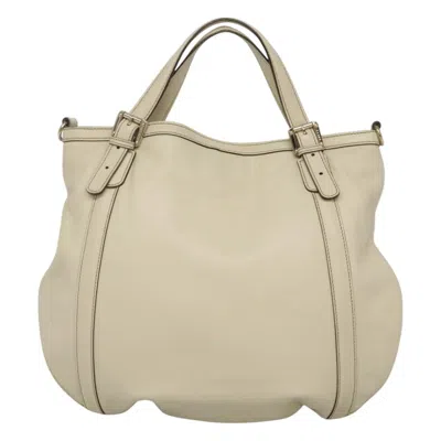 Pre-owned Gucci Interlocking G Beige Leather Tote Bag ()
