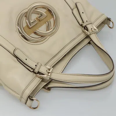 Pre-owned Gucci Interlocking G Beige Leather Tote Bag ()