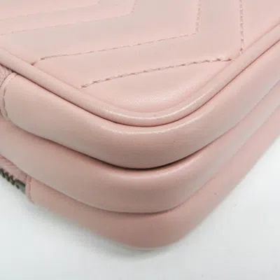 Pre-owned Gucci Marmont Pink Leather Shoulder Bag ()