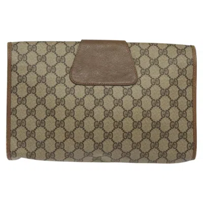 Pre-owned Gucci Sherry Beige Canvas Clutch Bag ()