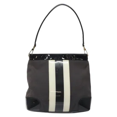 Pre-owned Gucci Web Grey Canvas Shoulder Bag ()