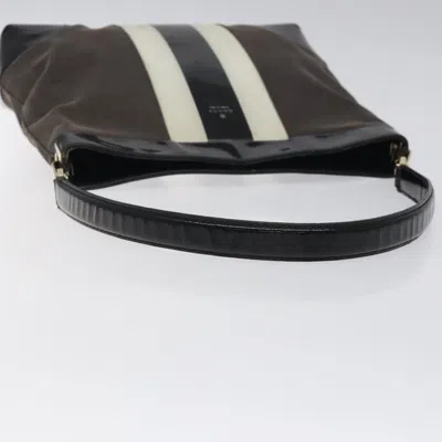 Pre-owned Gucci Web Grey Canvas Shoulder Bag ()