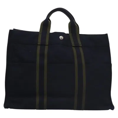 Pre-owned Hermes Hermès Fourre Tout Navy Canvas Tote Bag ()