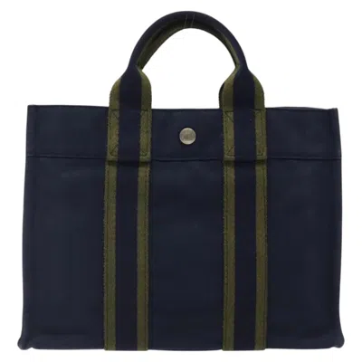Pre-owned Hermes Hermès Fourre Tout Navy Canvas Tote Bag ()