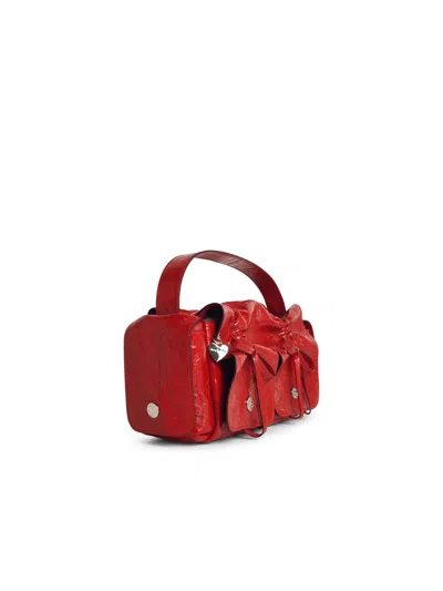 Acne Studios 'multipocket' Shiny Red Lear Bag