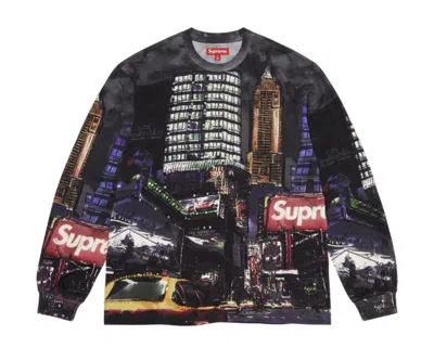 Pre-owned Supreme X Vintage Supreme Skyline Sequin L/s Longsleeve Top Black Medium