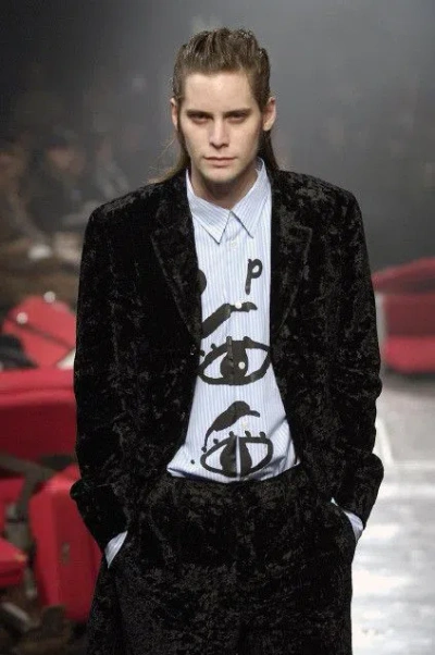 Pre-owned Comme Des Garçons Homme Deux Runway Printed Shirt.like Yohji Yamamoto Or Raf Simons (size Medium) In Multi
