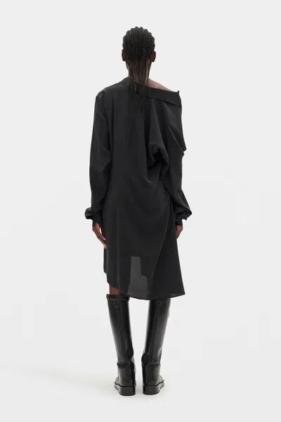 Ann Demeulemeester Halina Drop Shoulder Shirt Dress In Black