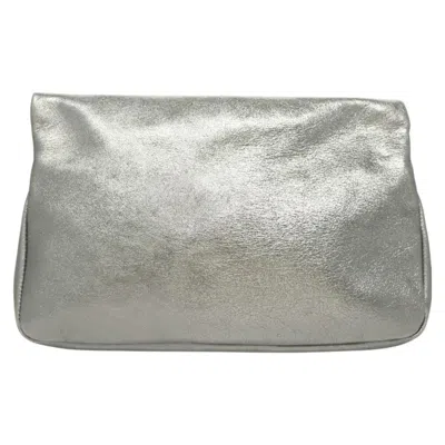 Pre-owned Jimmy Choo Star Studs Silver Leather Clutch Bag ()