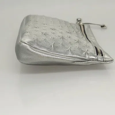 Pre-owned Jimmy Choo Star Studs Silver Leather Clutch Bag ()