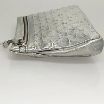 Pre-owned Jimmy Choo Star Studs Silver Leather Clutch Bag ()