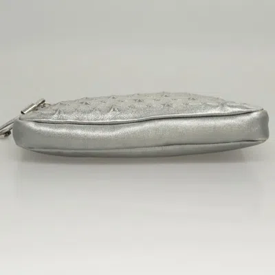 Pre-owned Jimmy Choo Star Studs Silver Leather Clutch Bag ()