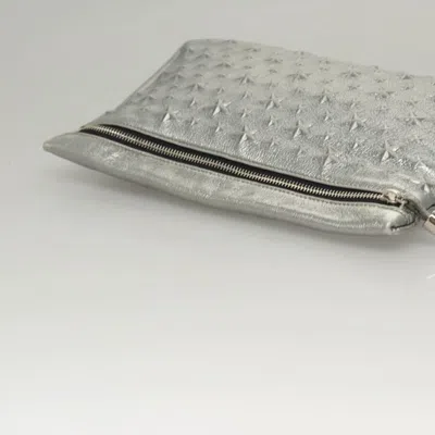 Pre-owned Jimmy Choo Star Studs Silver Leather Clutch Bag ()