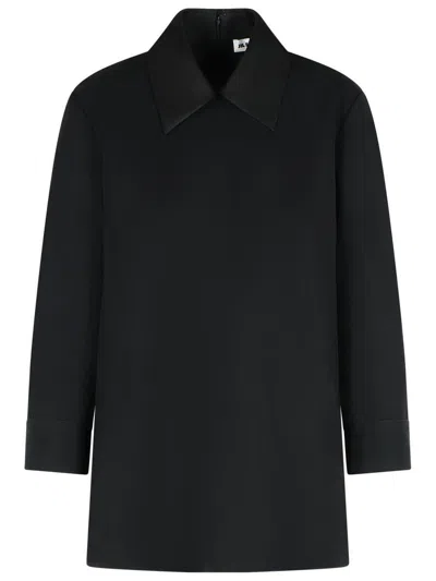 Jil Sander Wool Long Sleeve Top In Black
