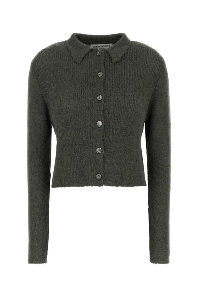Our Legacy Dark Green Alpaca Blend Mazzy Cardigan In Green
