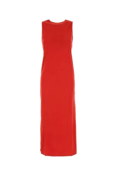 Loulou Studio Red Cotton Rayna Dress In Red