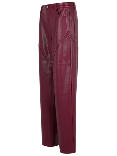 Rotate Birger Christensen Panelled Button-fastening Pants In Burgundy