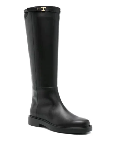 Tod's T-buckle Leather Knee-high Boots Shoes