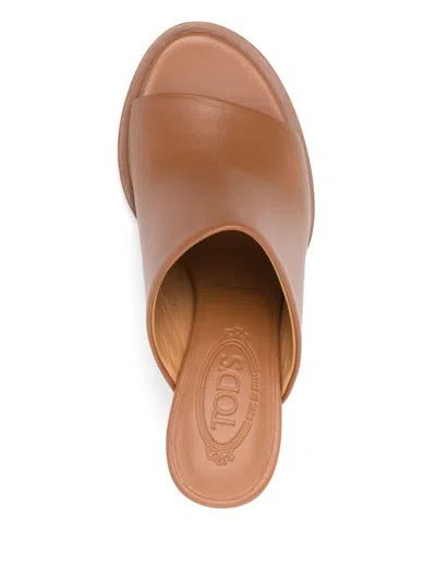 Tod's Open-toe Calfskin Sabot With Wrapped Heel