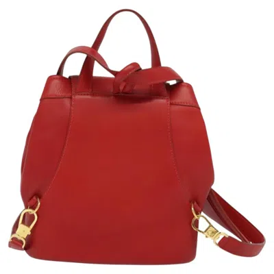 Pre-owned Loewe Red Leather Backpack Bag ()