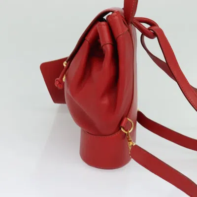 Pre-owned Loewe Red Leather Backpack Bag ()
