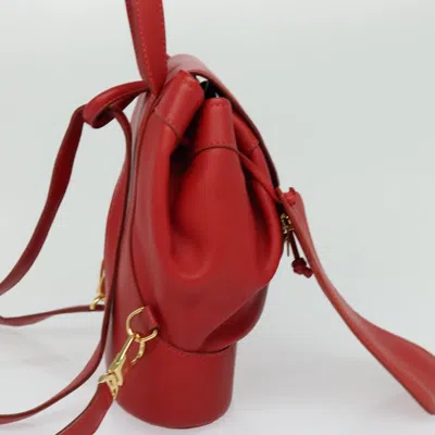 Pre-owned Loewe Red Leather Backpack Bag ()
