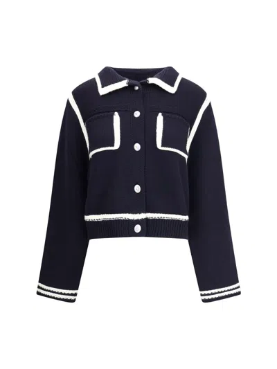 Pinko Cardigan With Contrasting Profiles In Black