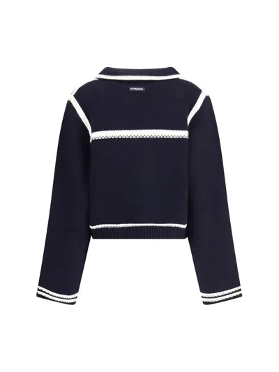 Pinko Cardigan With Contrasting Profiles In Black