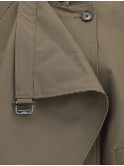 Burberry Cotton Cape With Traditional Check Lining In Brown