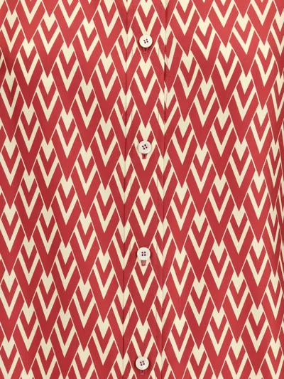 Valentino Salvatore Santoro Balzer Shearling Suede Leather In Red