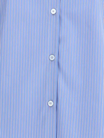 Valentino Hemd Aus Classic Stripe Popeline Frau Iris Liliac 48 In Blue
