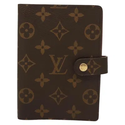 Pre-owned Louis Vuitton Agenda Cover Brown Canvas Wallet  ()